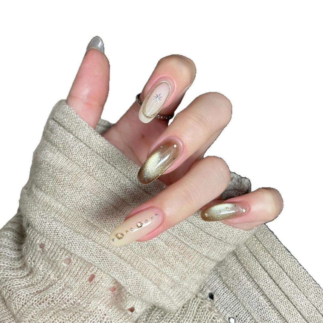Artificial nails with glitter and star design Kalsten