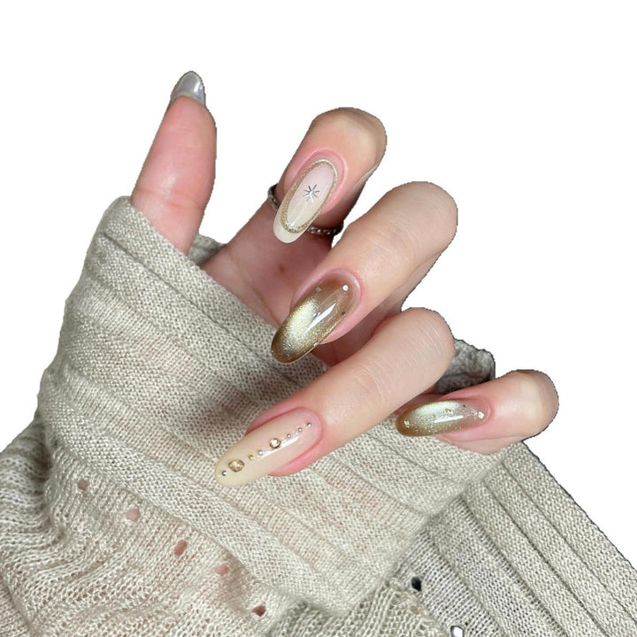Artificial nails with glitter and star design Kalsten