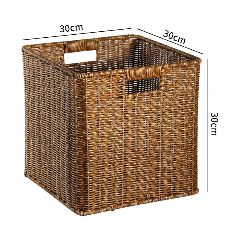 Handcrafted Rectangular Wicker Storage Bin Kalsten