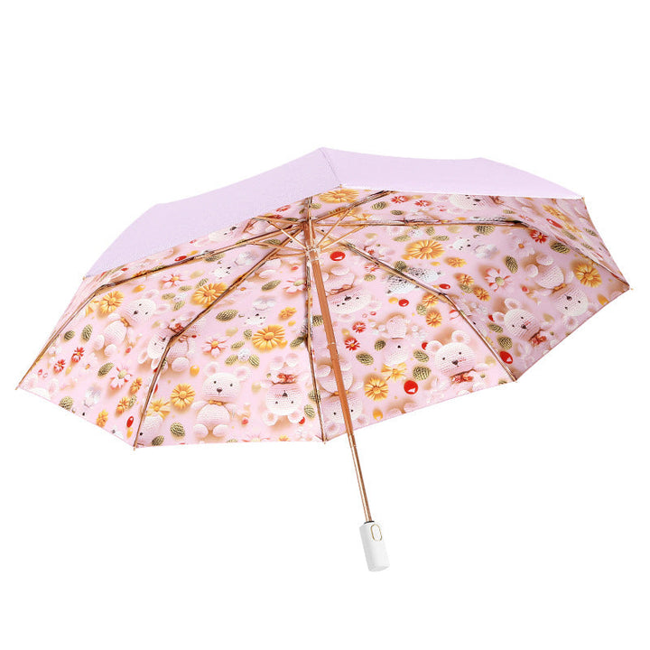 Ladies Folding Umbrella with Cute Animal Design Kalsten