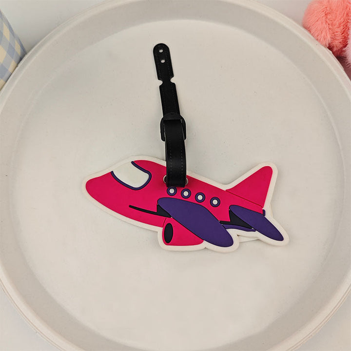 playful silicone airplane luggage tag with adjustable buckle strap Kalsten