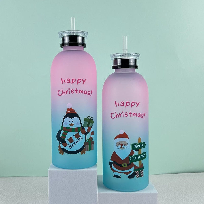 Ladies Motivational Water Bottle with Cheerful Christmas Design Kalsten