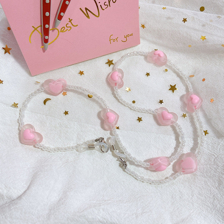 Fashionable glasses strap with heart pendants Kalsten