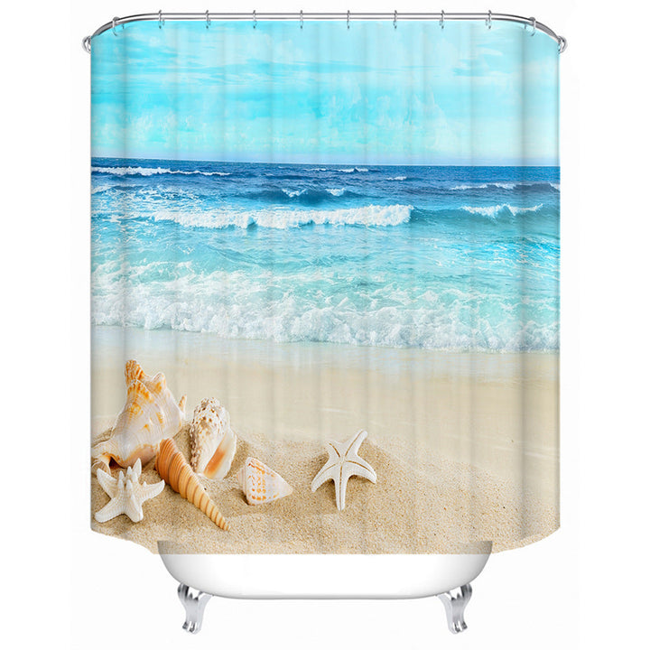 Beach-Themed Shower Curtain Kalsten