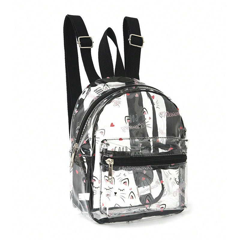Women's Transparent Backpack with Cat Design Kalsten