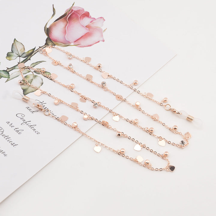 Heart-Shaped Crystal Eyewear Chain Kalsten