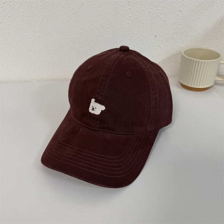 Women's Cute Embroidered Bear Cap Kalsten
