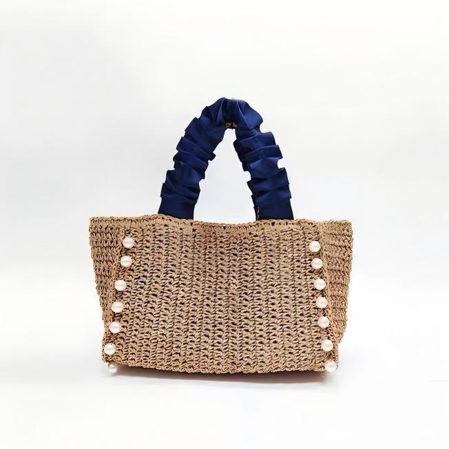 Fashionable straw bag with ruffle detail Kalsten