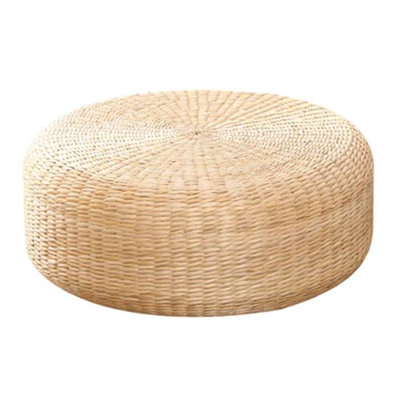 Handcrafted Natural Fiber Pouf Acalora