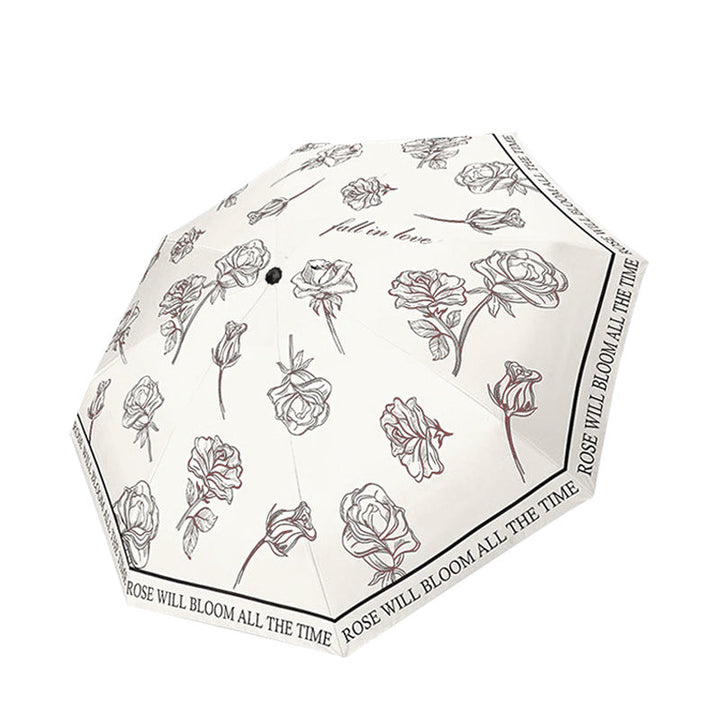 Women's Folding Umbrella with Transparent Flower Design Kalsten
