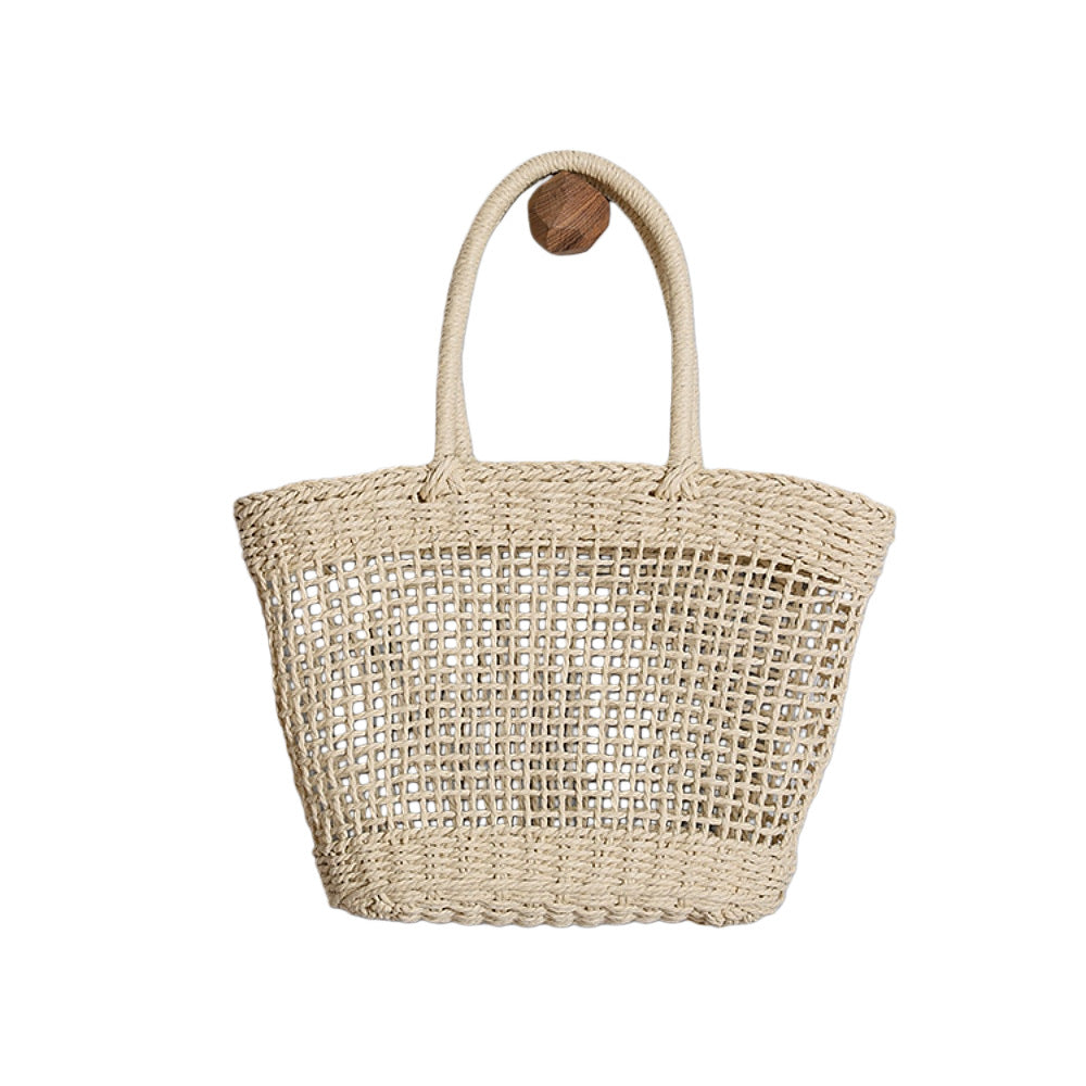 Basket bag made of natural raffia with sturdy carrying handles Kalsten