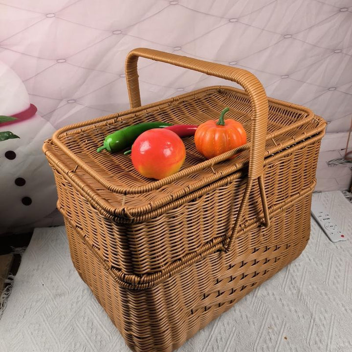 Multi-Compartment Woven Storage Basket Kalsten