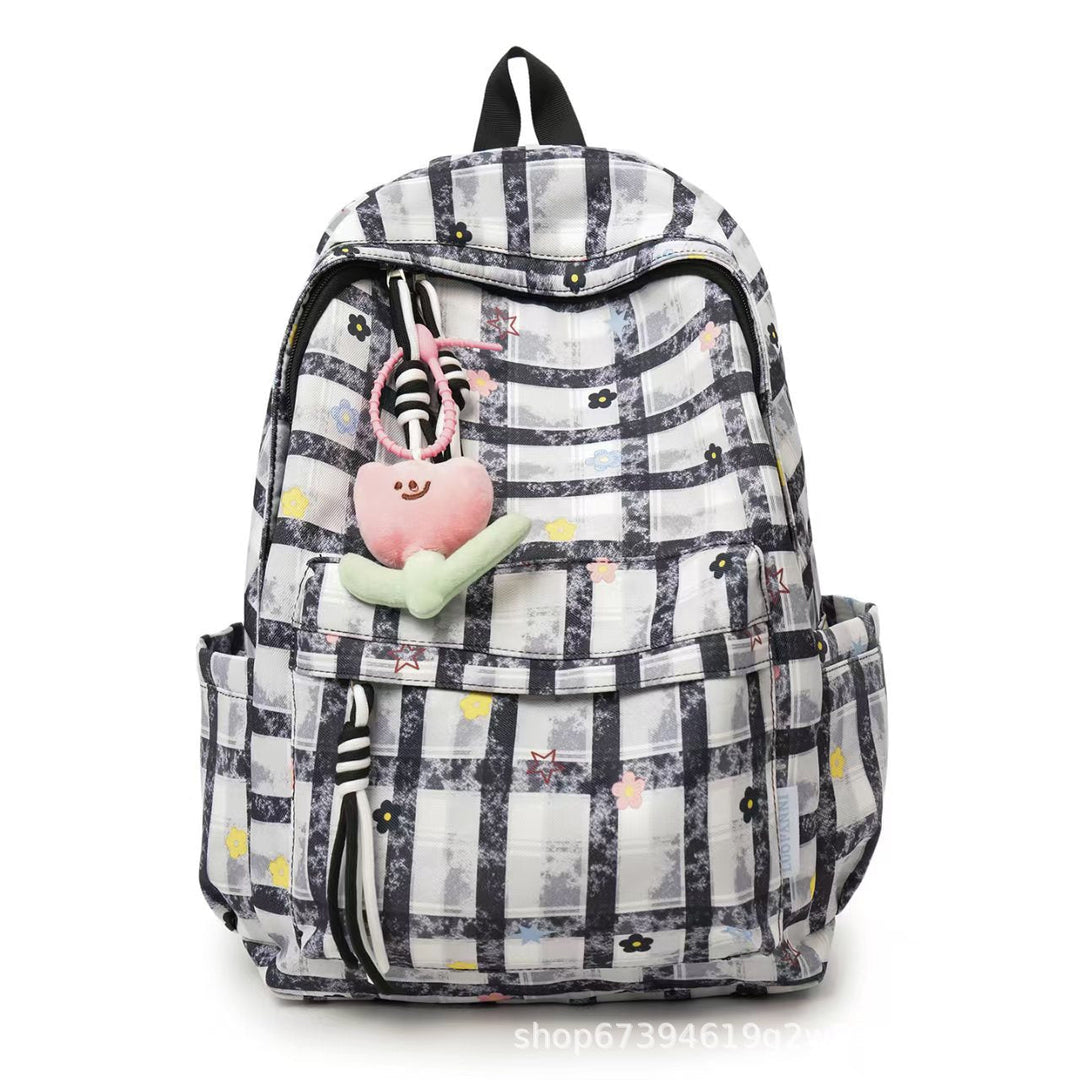 Playful Grid Pattern Backpack Kalsten