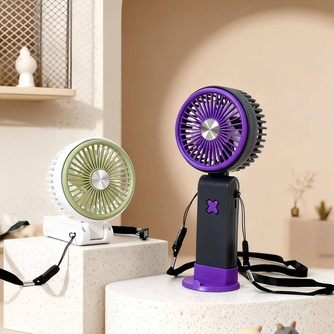 Ladies Portable Hand Fan with Flexible Design and USB Connection Kalsten