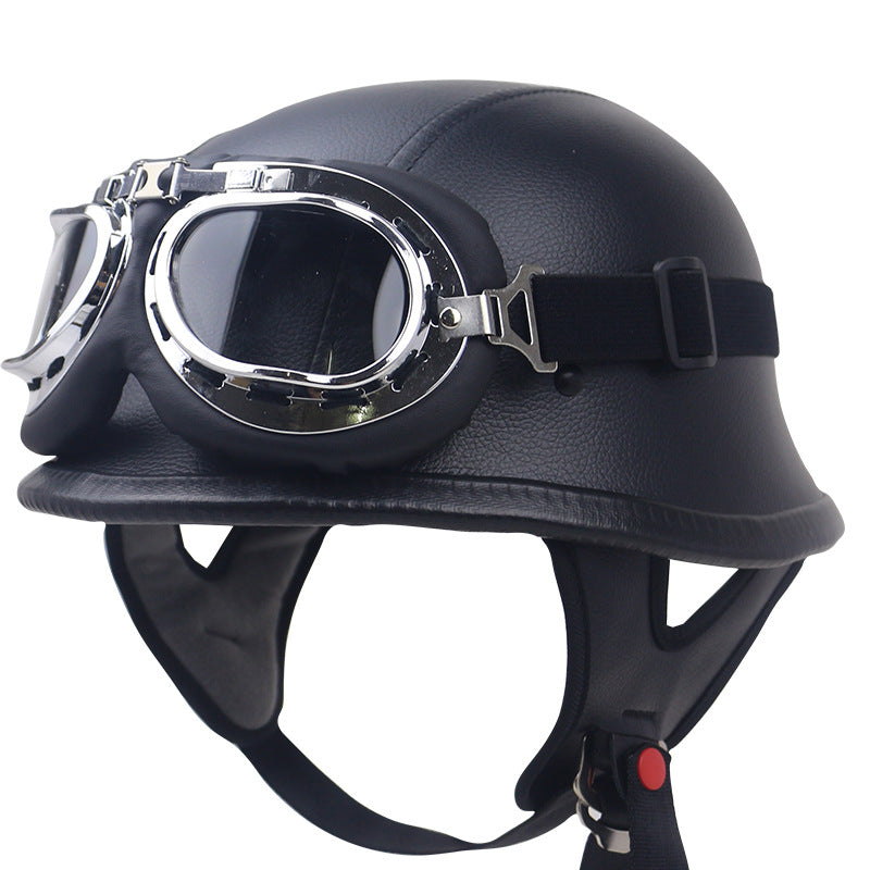 Classic Carbon Fiber Motorcycle Helmet with Goggles Kalsten