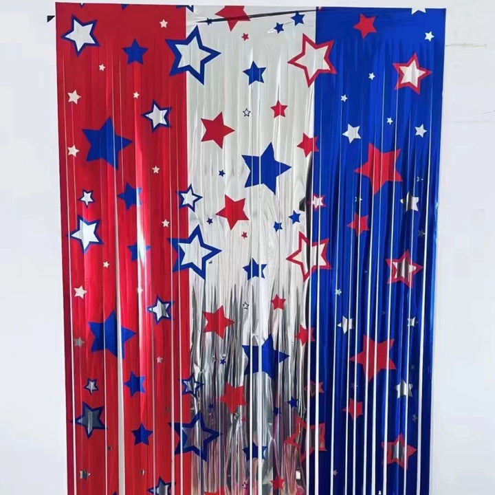 Unisex nano glittering party curtain with star motif as photo background Kalsten