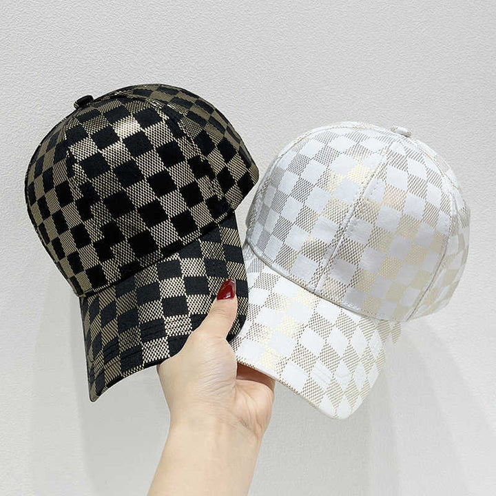 Women's Stylish Checkered Pattern Baseball Cap Kalsten