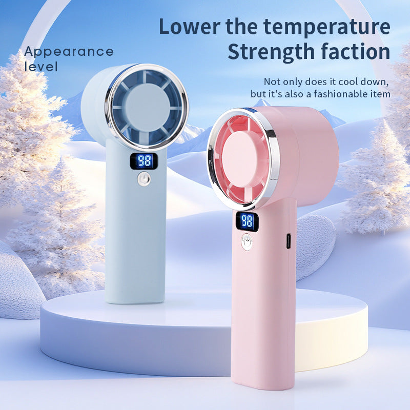 Unisex handheld fan with digital display and five speed levels Kalsten