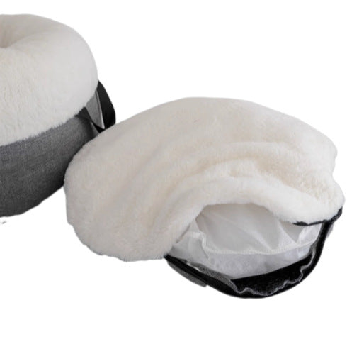 Cozy Round Fleece-Lined Dog Bed