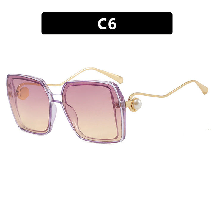 Women's fashionable square glasses with elegant metal frame and unique accents Kalsten