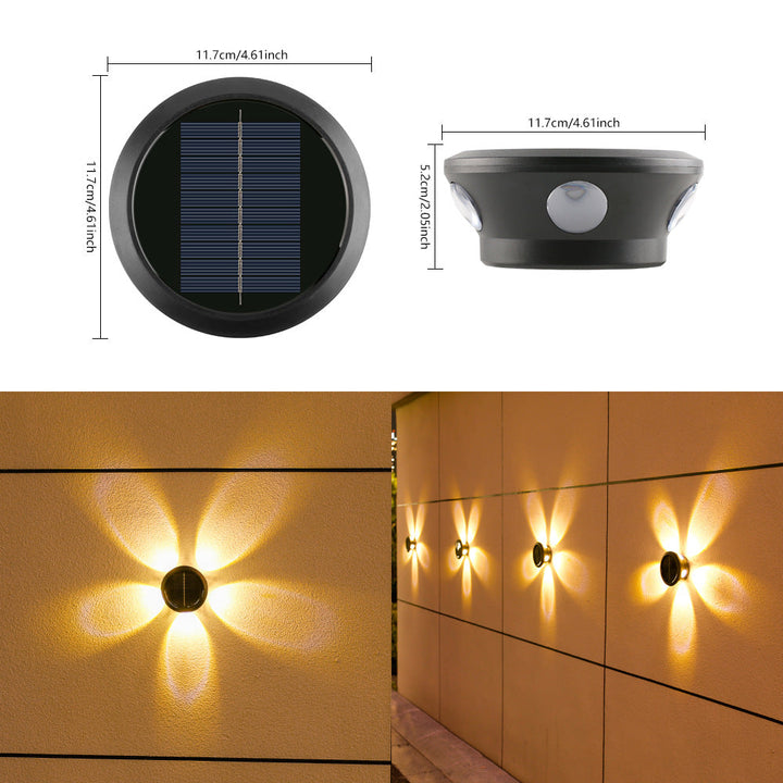 Outdoor Solar Wall Light Multi-Beam LED Decorative Accent Kalsten