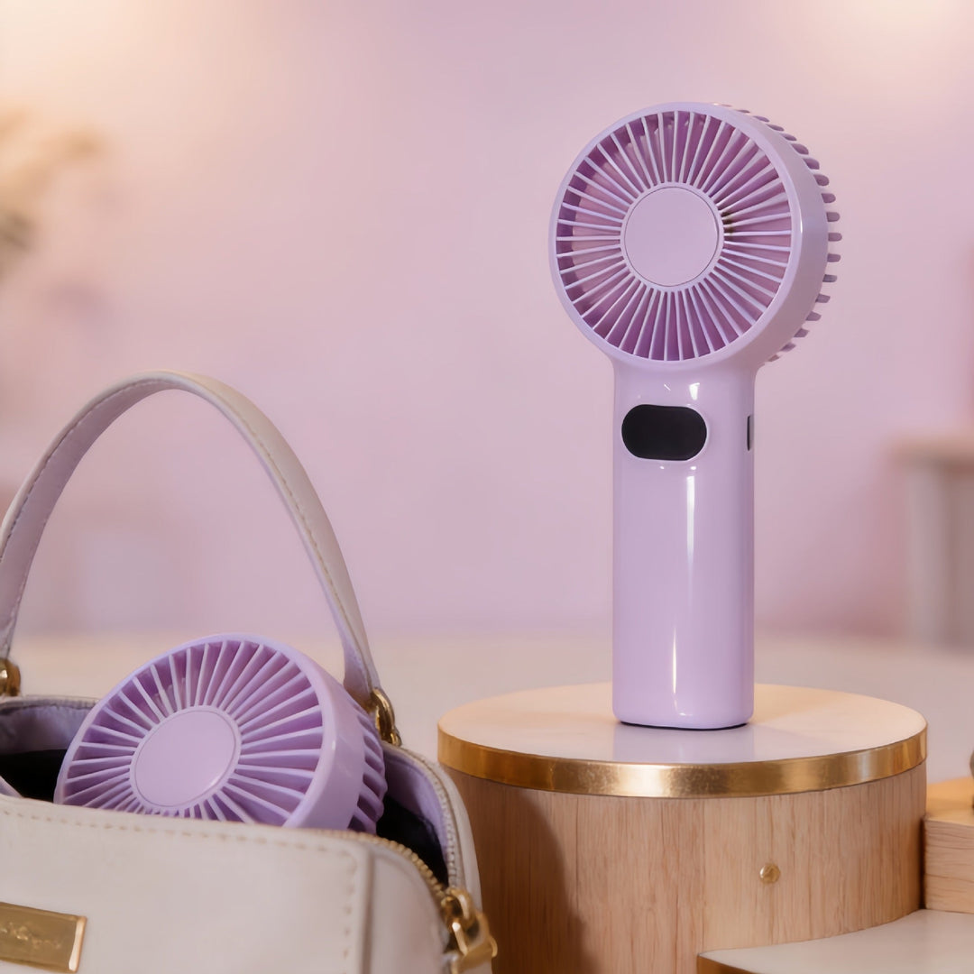 Women's Portable Mini Handheld Fan with LCD Display Kalsten