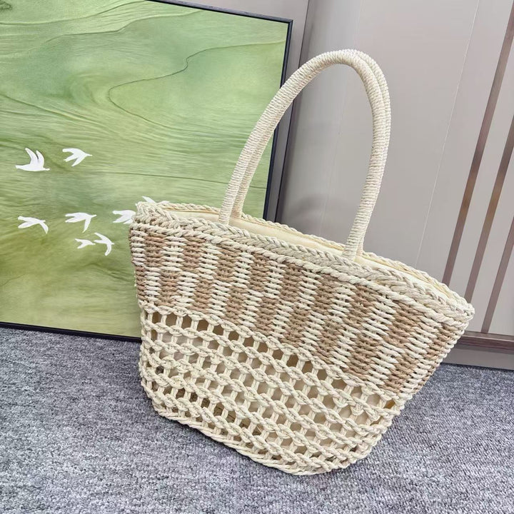 Braided beach bag with airy mesh structure Kalsten