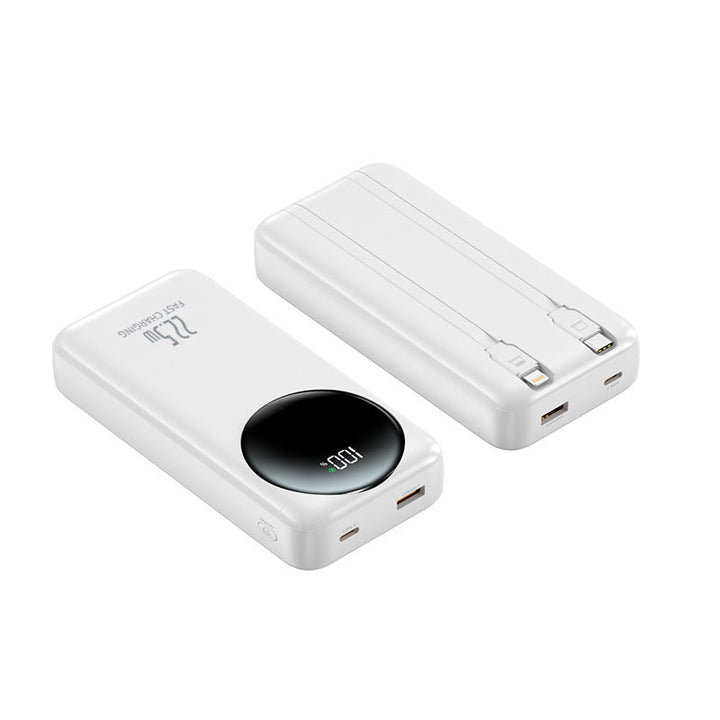 Portable power bank with integrated cables and digital power display Kalsten