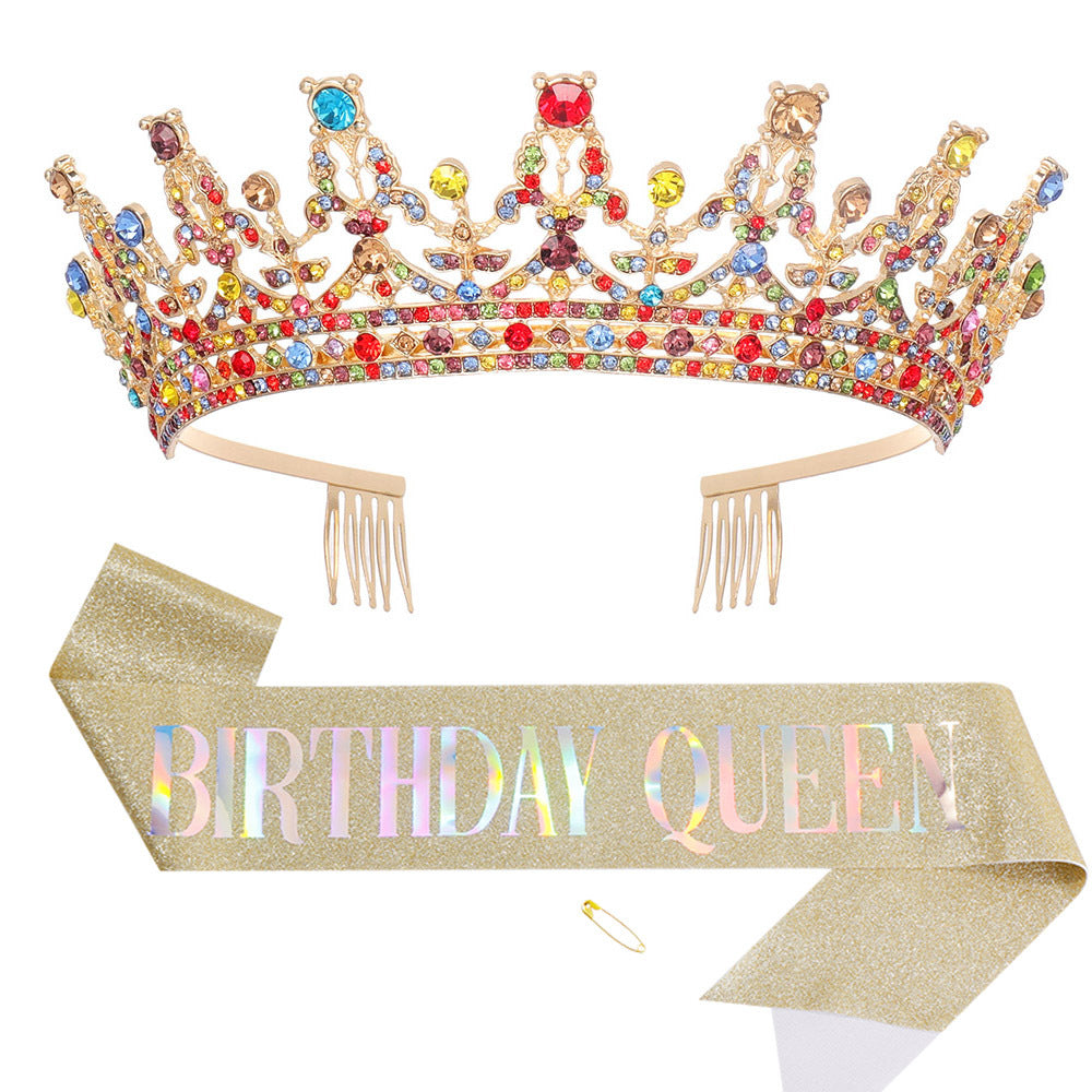 Women's Sparkling Crown and Sash Set Kalsten