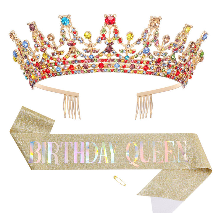Women's Sparkling Crown and Sash Set Kalsten