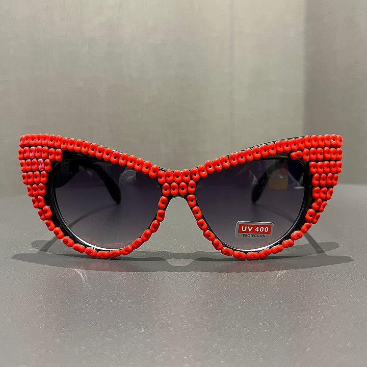 Women Cat-Eye Sunglasses with Color Accented Frame Kalsten
