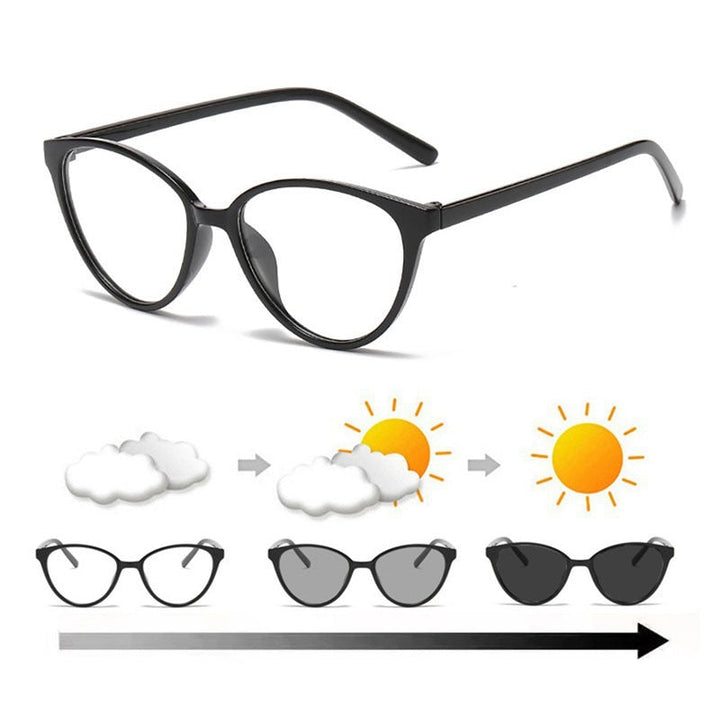 Women's trendy light-sensitive cat-eye glasses Kalsten