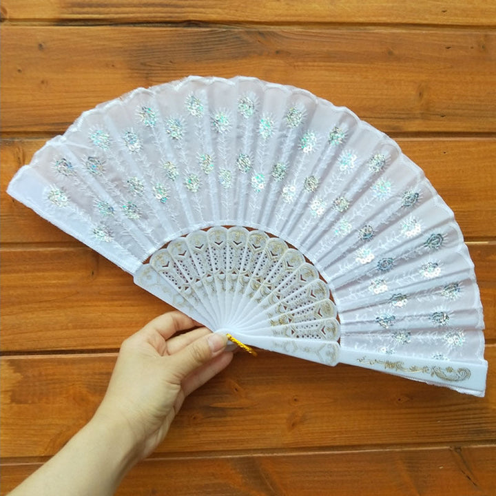 Ladies handcrafted fan with exquisite embroidery Kalsten