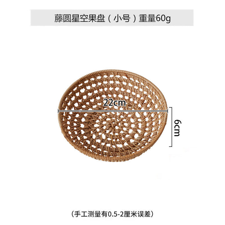 Ladies' round basket made of handwoven natural material Kalsten