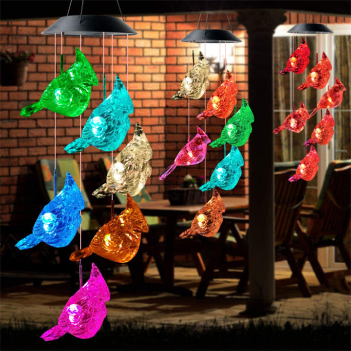 LED Solar Butterfly Wind Chime Garden Hanging Light Kalsten