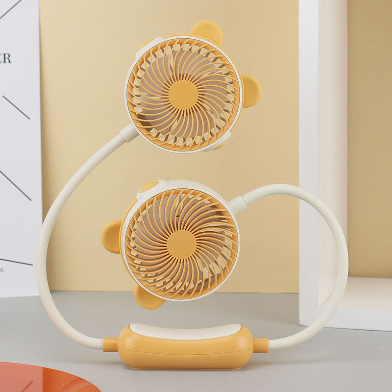 Ladies Portable Neck Fan with Flexible Mount and Dual Fan System Kalsten