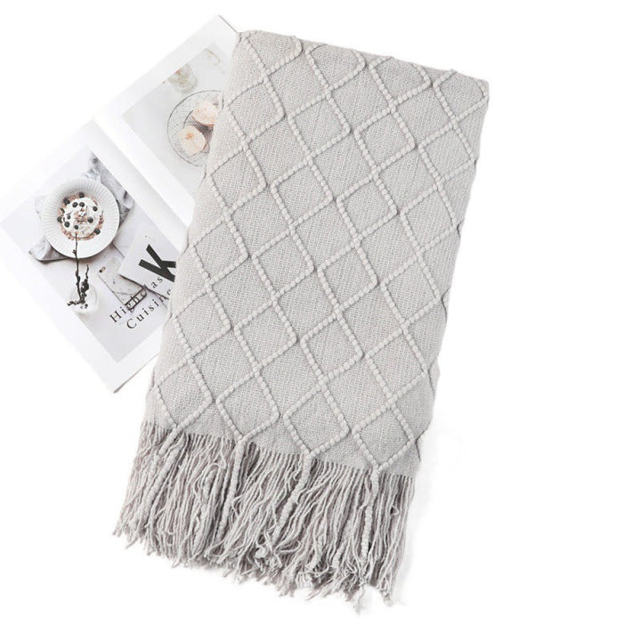 Women's elegant and cozy throw blanket with decorative pattern Kalsten