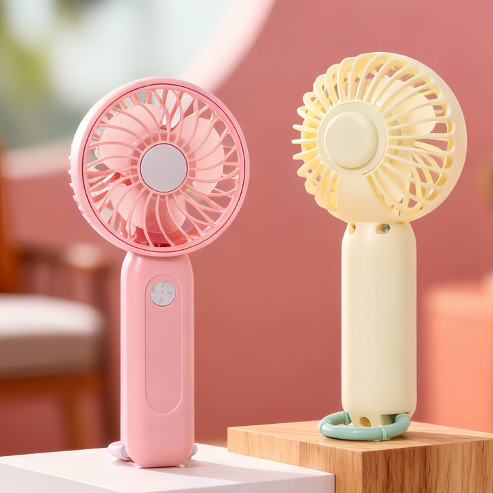 Women's portable battery-operated hand fan with ergonomic design and USB charging Kalsten