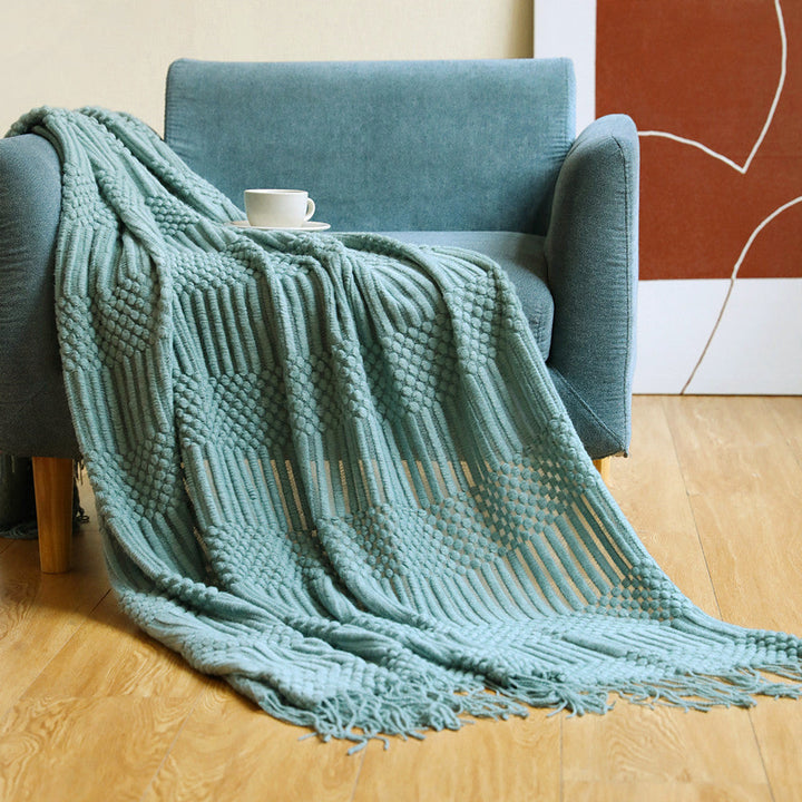 Women's high-quality knitted blanket with textured design Kalsten