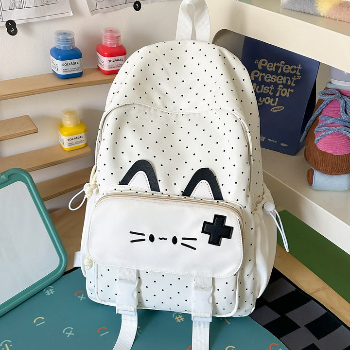 Cute Cat-Themed Durable School Backpack