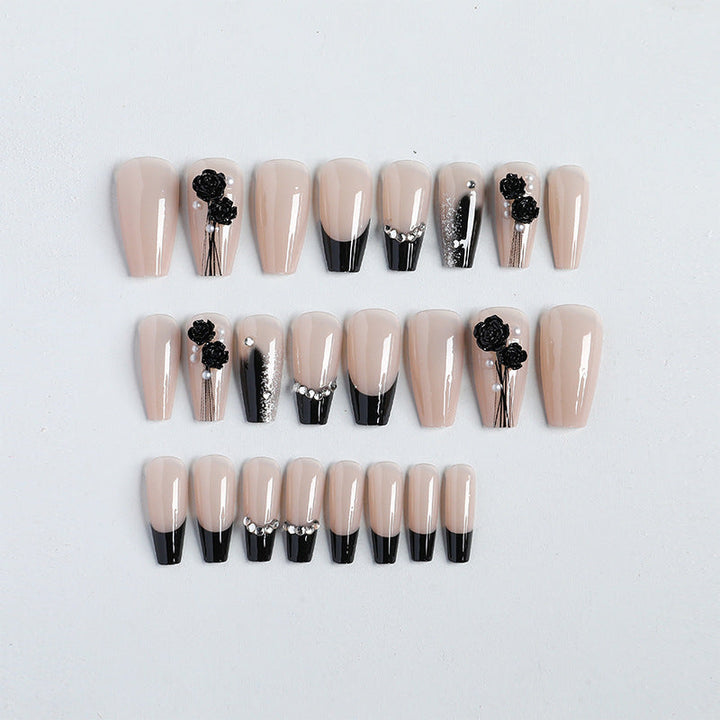 Decorative Rhinestone-Embedded Press-On Nails Kalsten