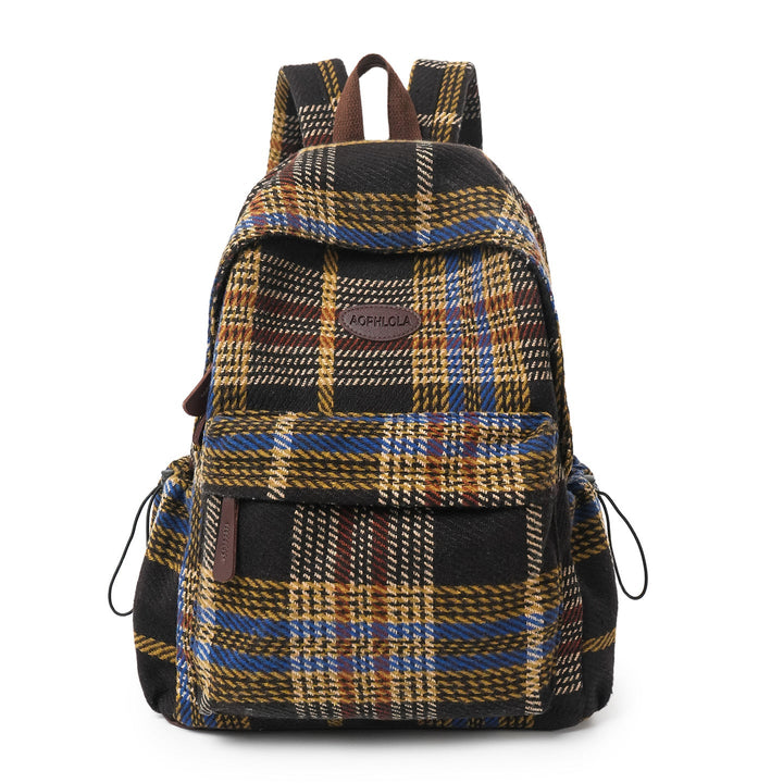 Cozy Plaid Patterned School Backpack Kalsten