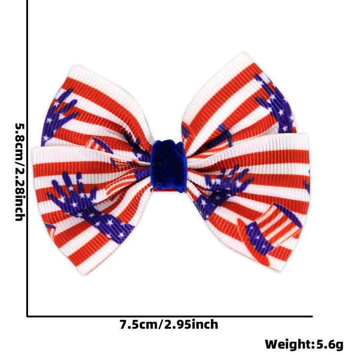 Ladies small pleated hair bow made of grosgrain ribbon with medium knot and mini alligator clip Kalsten