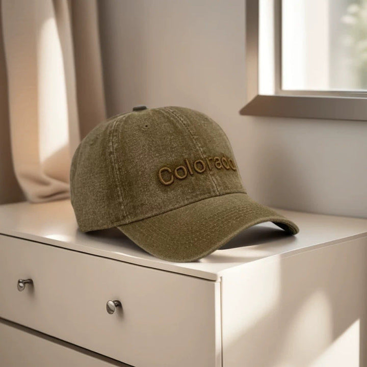 Women's Distressed Cotton Baseball Cap with Embroidered Detail Kalsten
