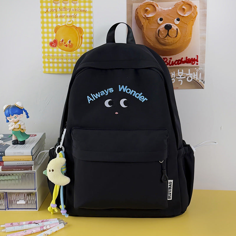 Cute Graphic Embroidered School Backpack