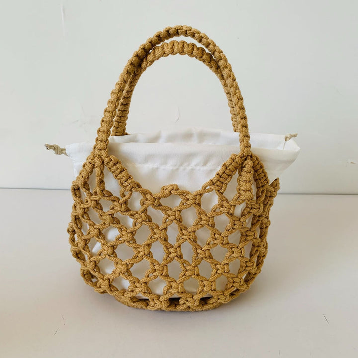 Hand-knotted tote bag with inner drawstring closure Kalsten