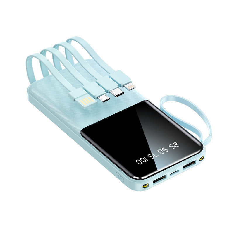 Portable power bank with multifunctional connection and integrated charging cables Kalsten