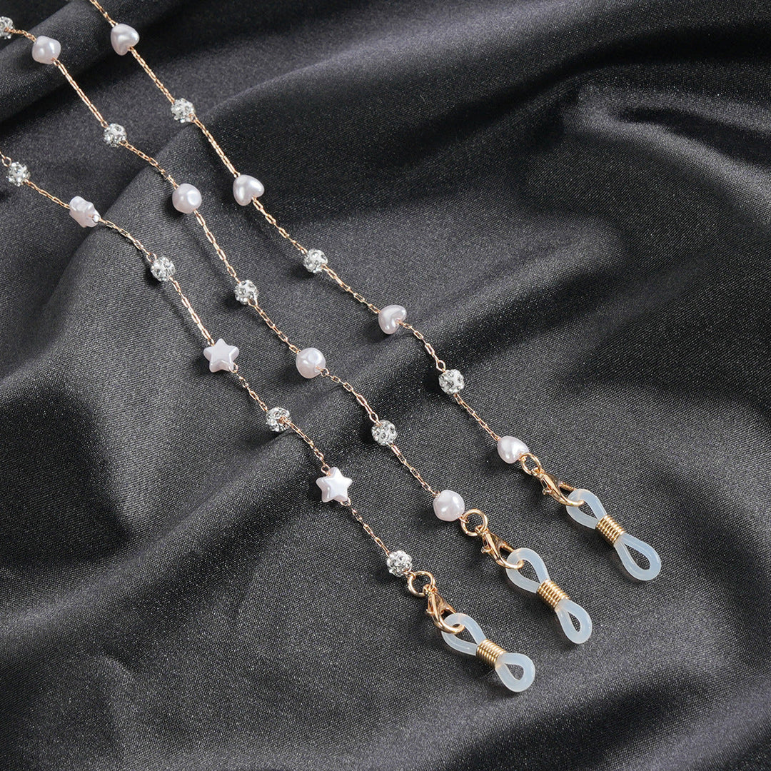 Pearl and Crystal Decor Eyewear Chain Kalsten