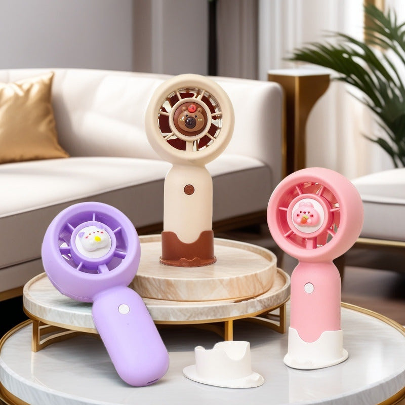 Women's Portable Handheld Fan with Cute Bear Design Kalsten
