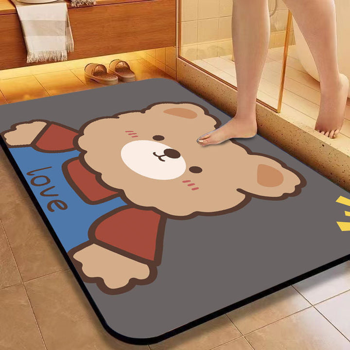 Cartoon Dog-Themed Bath Mat Kalsten